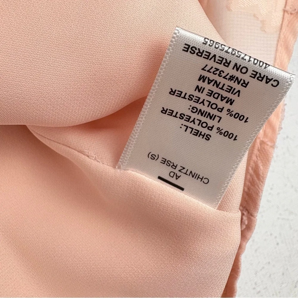 Elle Floral Dusty Rose Peach Sleeveless Blouse Floral Jacquard Weave Lace Small - Picture 6 of 12